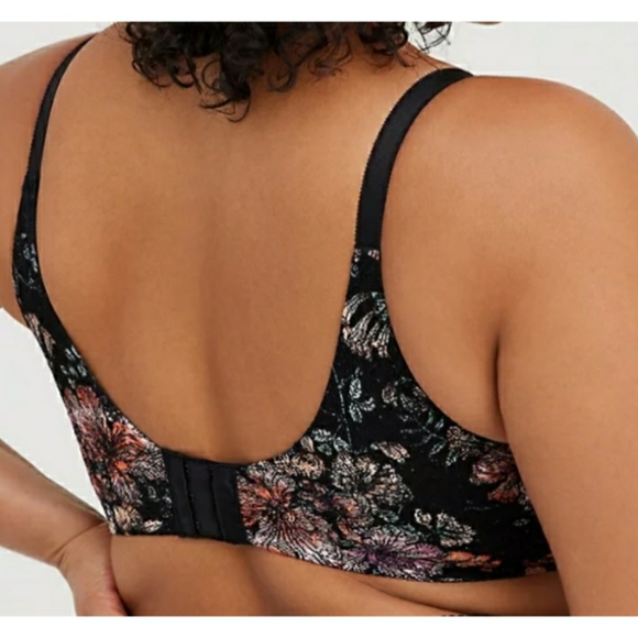 Torrid WIRE-FREE LIGHTLY LINED PRINTED LACE 360° BACK SMOOTHING BRA 44D - Picture 3 of 9